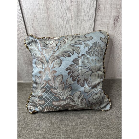 Decorative Pillow Set  Jacquard Tapestry Fabric Corded Trim 2 Square and Bolster - Picture 4 of 8